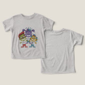 表情カラフルのある漫画のよくはしゃぐ子ども (デザイン正面&裏面)