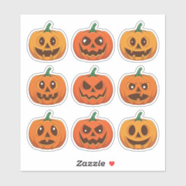 表情豊かなジャックオランタン顔スクラップブックシール シール