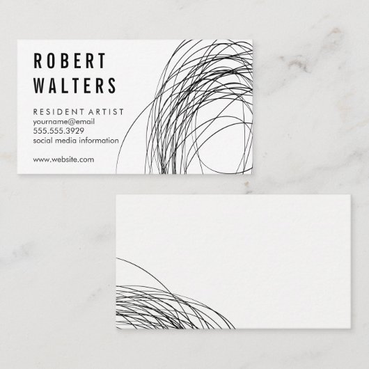 表情豊かなライン作業 名刺 (正面/裏面)