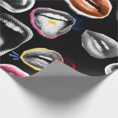 表情豊かな唇のラッピング紙 ラッピングペーパー (角)