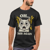 表情豊かな猫のリアクションイラストデザイン Tシャツ (正面)