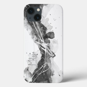 表情豊かな白黒抽象芸術 男らし iPhone 13ケース