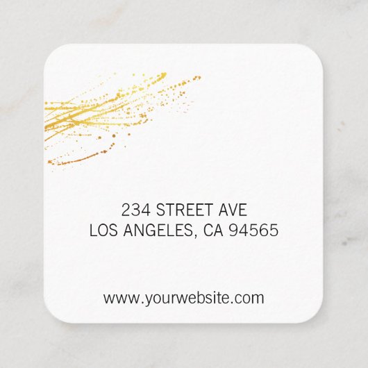 表情豊かな金ゴールドナイフ(エグゼクティブ) スクエア名刺 (裏面)