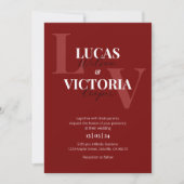 表情豊かな黒と赤結婚の 招待状 (正面)