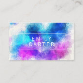 表情豊カラフルかな水色 名刺 (正面)