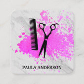 表情豊絵を描かなテクスチャサロンシアー スクエア名刺 (正面)