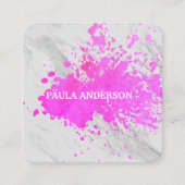 表情豊絵を描かなMarbleテクスチャ スクエア名刺 (正面)