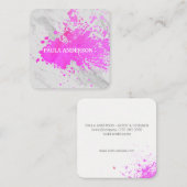 表情豊絵を描かなMarbleテクスチャ スクエア名刺 (正面/裏面)