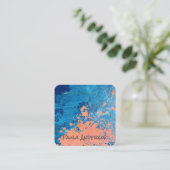 表情豊絵を描かなMarbleテクスチャ |モノグラム スクエア名刺 (スタンド正面)