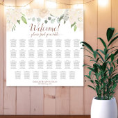 表桃淡い色のバラの結婚座席表 ポスター