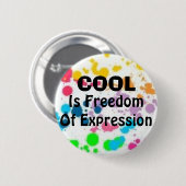 表現の自由が冷却して下さい、あります 缶バッジ (正面&裏面)
