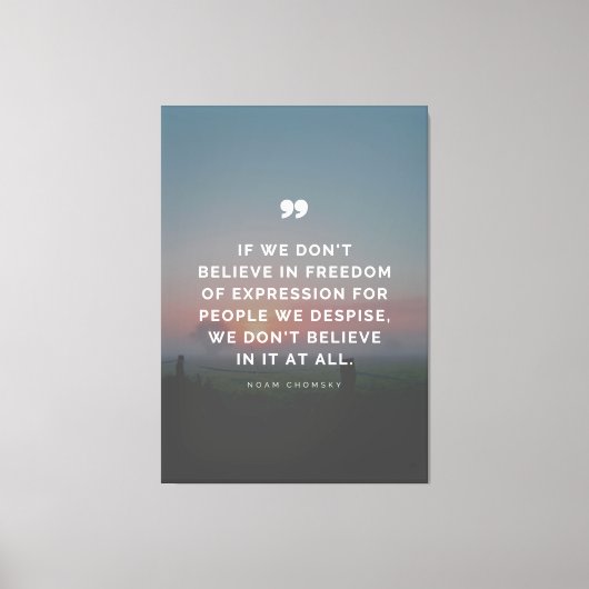表現の自由引用文バイノームチョムスキー キャンバスプリント (正面)