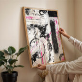 表現わびサビ黒抽象芸術絵を描ズ ポスター