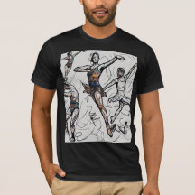 表現ダンススタイルブラック&ホワイトTシャツ