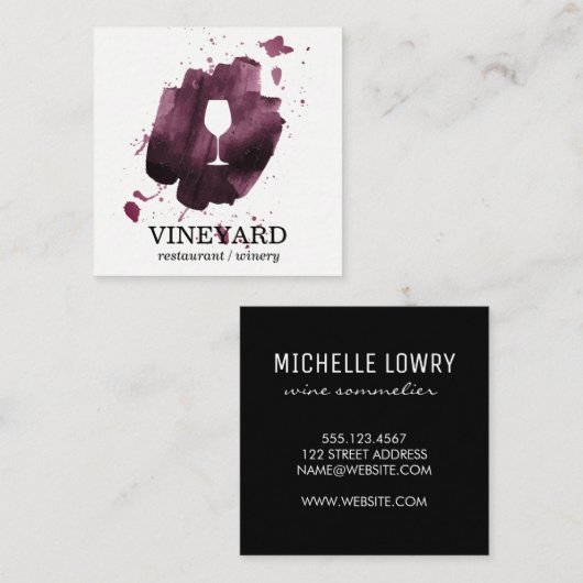 表現ブラシ仕上げテクスチャ/ワイングラス スクエア名刺 (正面/裏面)