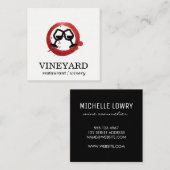 表現ブラシ仕上げテクスチャ/ワイングラス |トースト スクエア名刺 (正面/裏面)