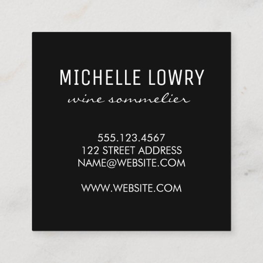 表現ブラシ仕上げテクスチャ/ワイングラス |トースト スクエア名刺 (裏面)