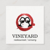 表現ブラシ仕上げテクスチャ/ワイングラス |トースト スクエア名刺 (正面)