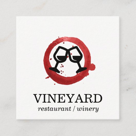 表現ブラシ仕上げテクスチャ/ワイングラス |トースト スクエア名刺 (正面)