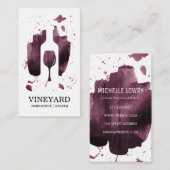 表現ブラシ仕上げテクスチャ/ワインボトルとガラス 名刺 (正面/裏面)