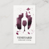 表現ブラシ仕上げテクスチャ/ワインボトルとガラス 名刺 (正面)