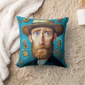 表現ポートレートひげ男インヴァンゴッホスタイル クッション (ブランケット)