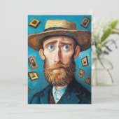 表現ポートレートひげ男インヴァンゴッホスタイル 招待状 (スタンド正面)