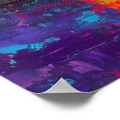 表現主義の上海スカイライン カラフルな都市 ポスター (角)