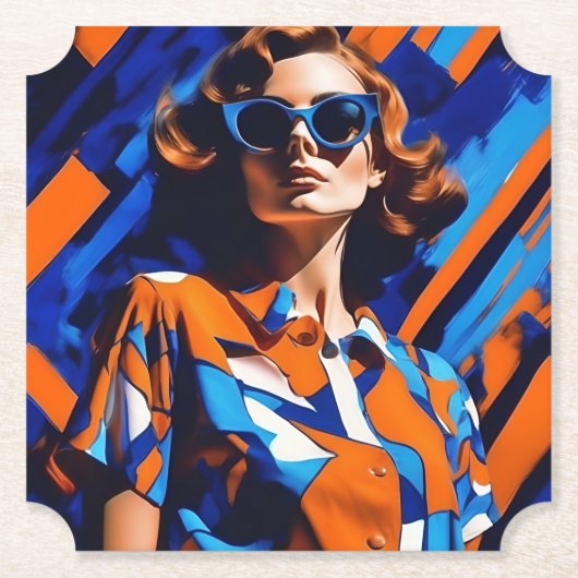 表現主義の抽象芸術アート服1960sコースター ペーパーコースター (正面)