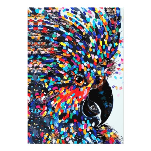 表現主義の鮮やかな熱帯鳥の壁画 フォトプリント            (正面)