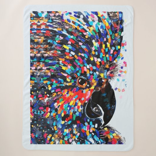 表現主義の鮮やかな熱帯鳥ウォールアート シェルパブランケット (正面)