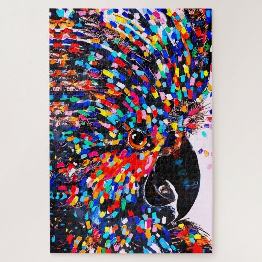 表現主義の鮮やかな熱帯鳥ウォールアート ジグソーパズル (縦)