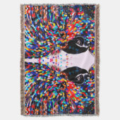 表現主義の鮮やかな熱帯鳥ウォールアート スローブランケット (正面縦)
