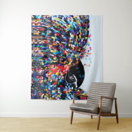 表現主義の鮮やかな熱帯鳥ウォールアート タペストリー