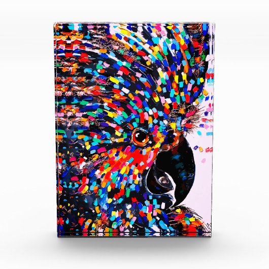 表現主義の鮮やかな熱帯鳥ウォールアート フォトブロック (正面)