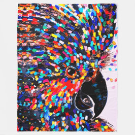 表現主義の鮮やかな熱帯鳥ウォールアート フリースブランケット
