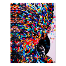 表現主義の鮮やかな熱帯鳥ウォールアート