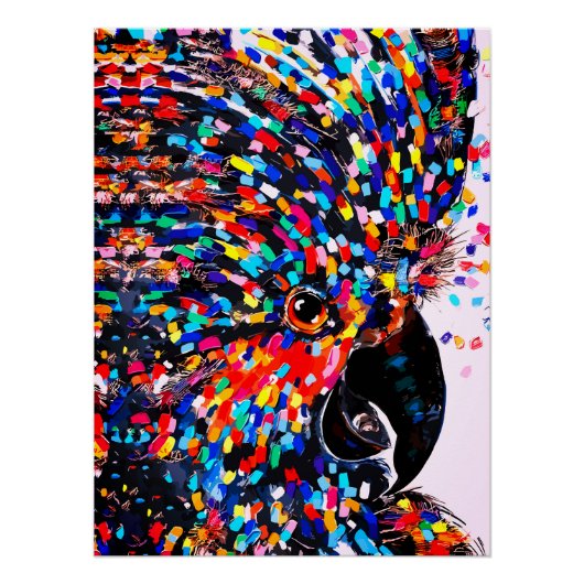 表現主義の鮮やかな熱帯鳥ウォールアート ポスター (正面)
