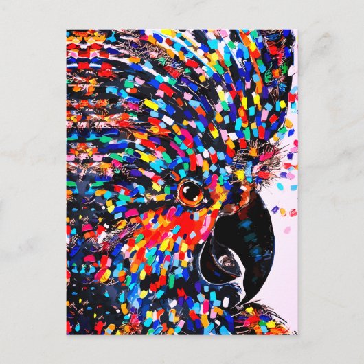 表現主義の鮮やかな熱帯鳥ウォールアート ポストカード (正面)