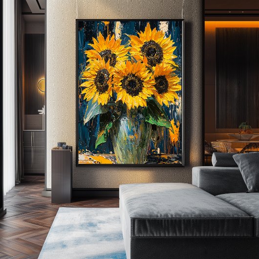 表現主義ひまわり – アはっきりしたートコンテンポラリー ポスター