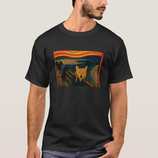 表現主義アートにインスパイアされた猫のイラスト - 楽しい Tシャツ (正面)