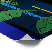 表現主義幾何学ハミングバード鮮やか- Art ポスター (角)