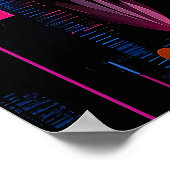 表現主義幾何学バタフライ鮮やか- Art ポスター (角)