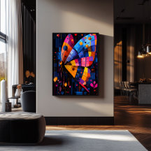 表現主義幾何学バタフライ鮮やか- Art