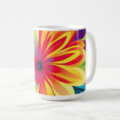 表現主義鮮やかのモダンフローラデザイン コーヒーマグカップ (正面右)