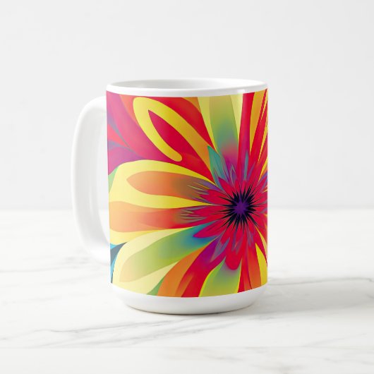 表現主義鮮やかのモダンフローラデザイン コーヒーマグカップ (正面左)