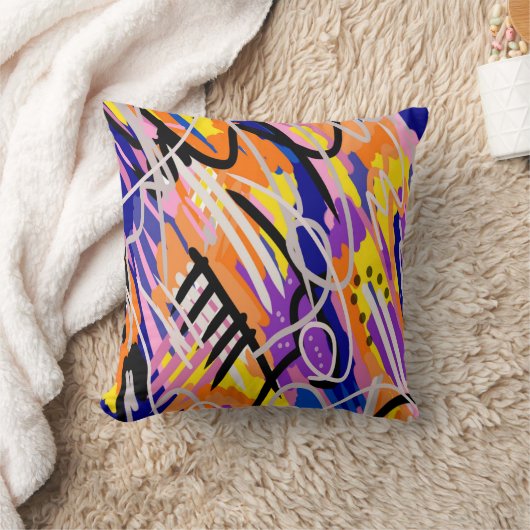 表現力はっきりした豊かな抽象芸術 クッション (ブランケット)