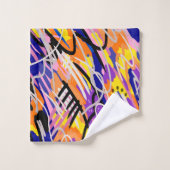 表現力はっきりした豊かな抽象芸術 バスタオルセット (ウォッシュタオル)