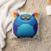 表現力豊かな抽象動物アートデザイン カラフル クッション (ブランケット)