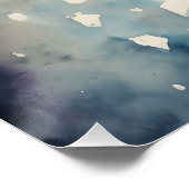 表現力豊かな水彩画のラマの肖像画アート ポスター (コーナー)